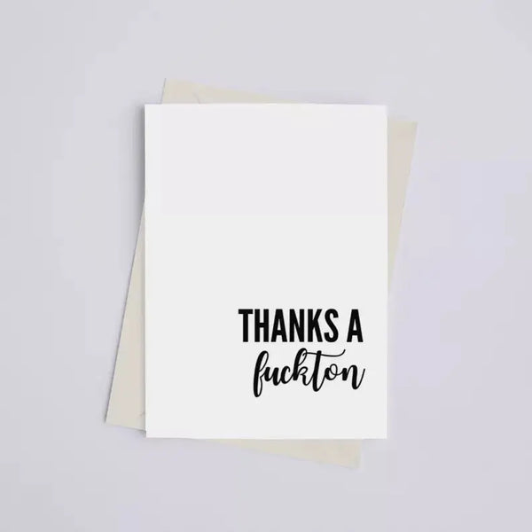 Thanks a Fuckton - Greeting Card Black Cat Bazaar