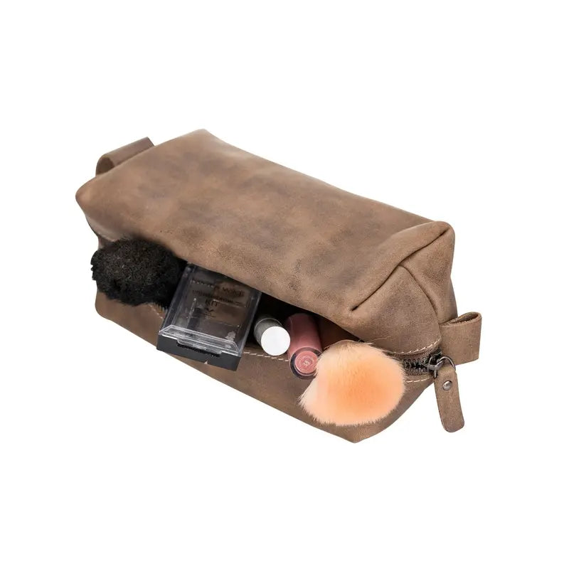 Thayne Cow Leather Makeup Bag for Women Toronata