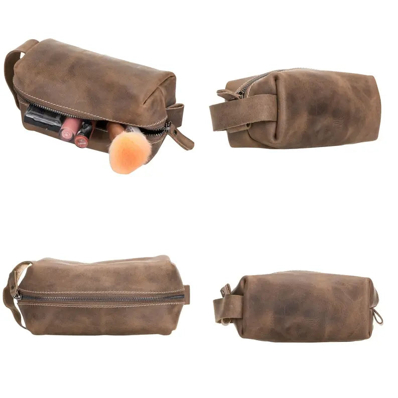 Thayne Cow Leather Makeup Bag for Women Toronata
