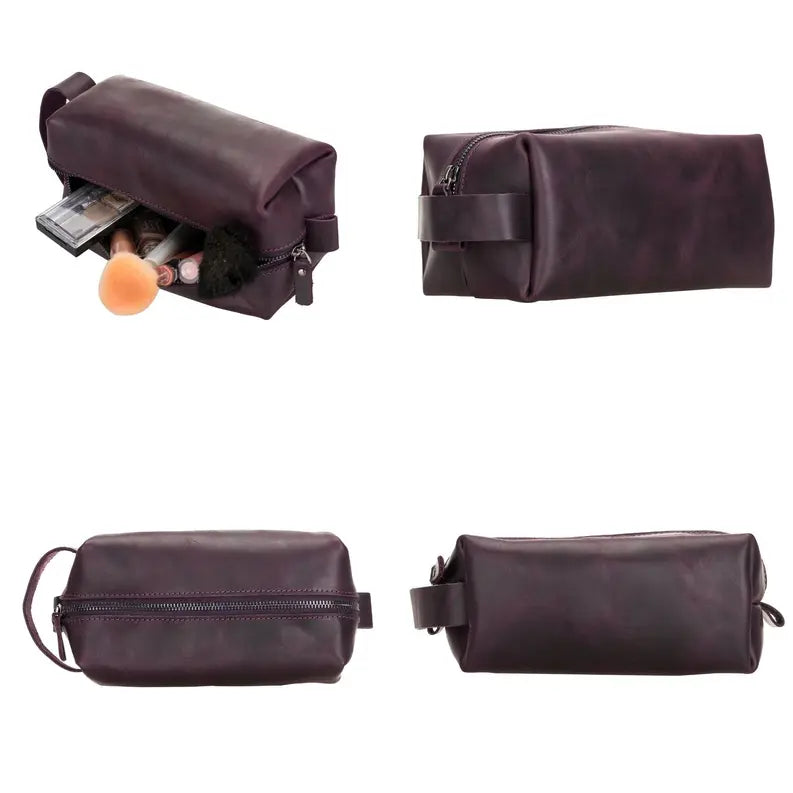 Thayne Cow Leather Makeup Bag for Women Toronata
