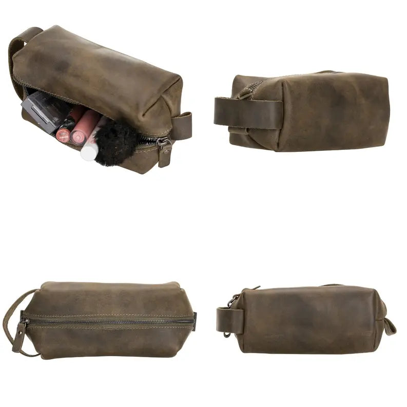 Thayne Cow Leather Makeup Bag for Women Toronata