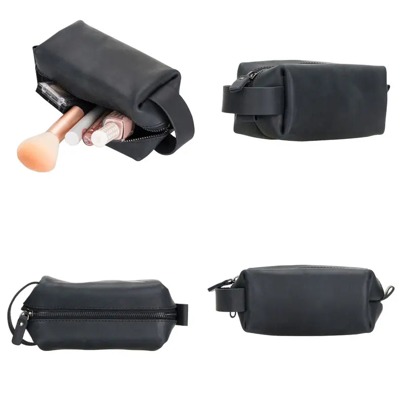 Thayne Cow Leather Makeup Bag for Women Toronata