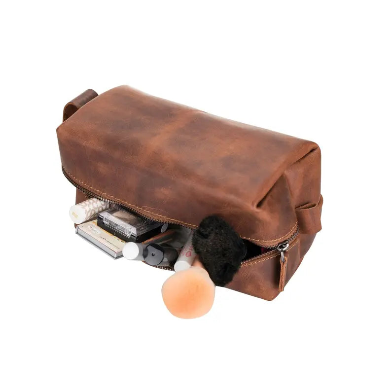 Thayne Cow Leather Makeup Bag for Women Toronata
