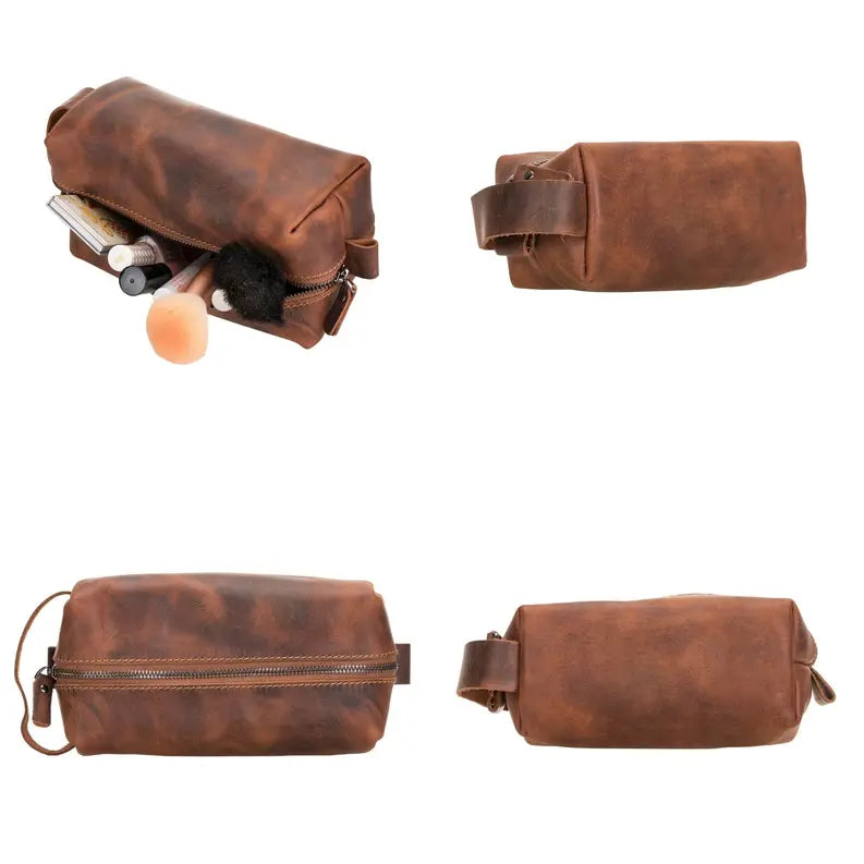 Thayne Cow Leather Makeup Bag for Women Toronata