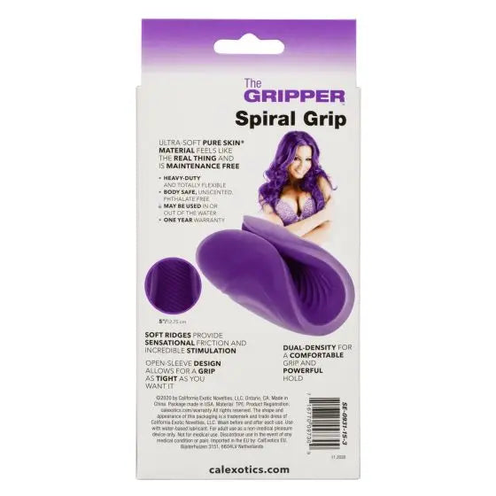 The Gripper Spiral Grip Purple California Exotic Novelties