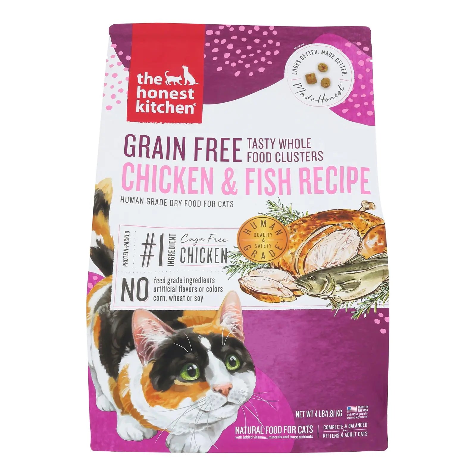 The Honest Kitchen - Cat Fd Green Fr Chicken Whtfsh - Case Of 8-4 Lb The Honest Kitchen