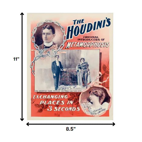 Houdini Spirits Vintage Magic Unframed Print Wall Art - GreatEagleInc