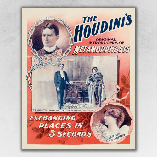 The Houdini's Metamorphosis Vintage Magic Unframed Print Wall Art - GreatEagleInc