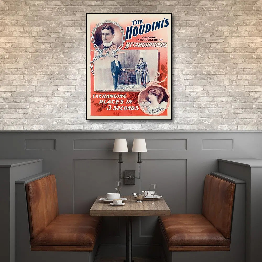 Houdini Spirits Vintage Magic Unframed Print Wall Art - GreatEagleInc