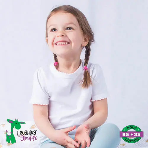 The Laughing Giraffe Toddler Girls T-Shirt With Scallop Trim Kids Blanks