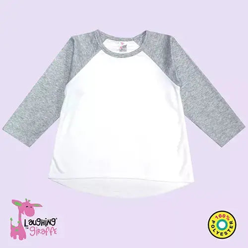 The Laughing Giraffe Toddler Long Sleeve Raglan High-Low Top Kids Blanks
