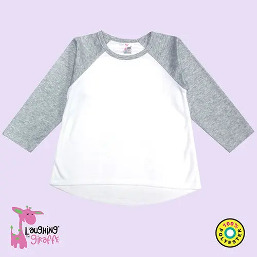 The Laughing Giraffe Toddler Long Sleeve Raglan High-Low Top Kids Blanks