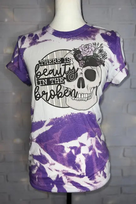 There is Beauty in the Broken Bleached Graphic Tee The Blended Owl