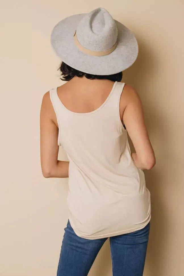 Think About It Button Tank Stay Warm in Style