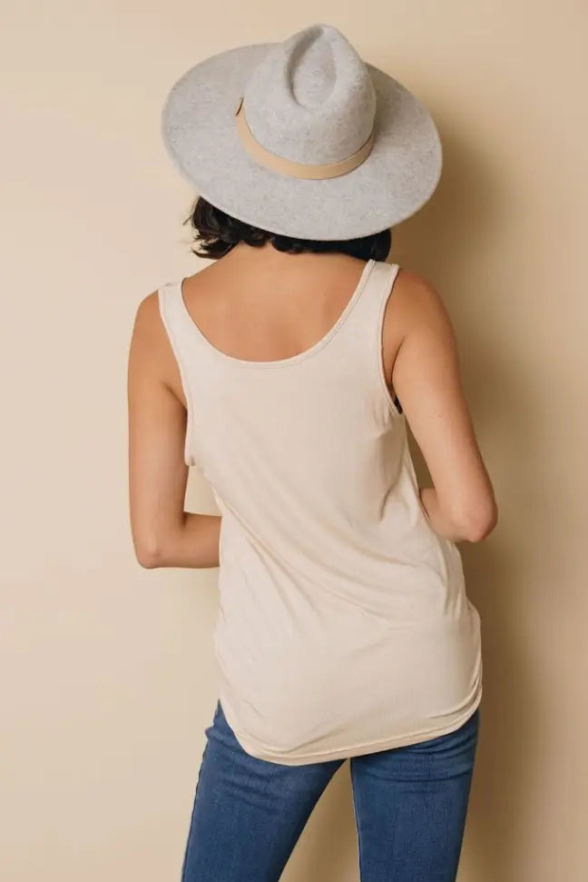 Think About It Button Tank Stay Warm in Style