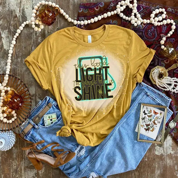 This Little Light of Mine Shirt Bleached CK's Boutique