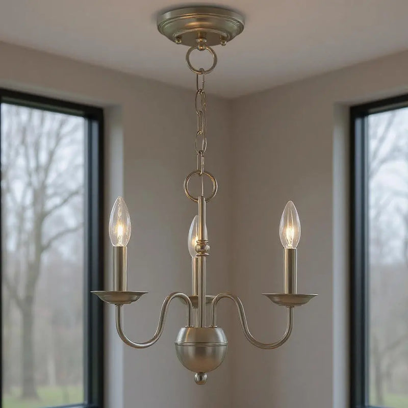 Three Light Dimmable Chandelier With Shades Homeroots Lighting