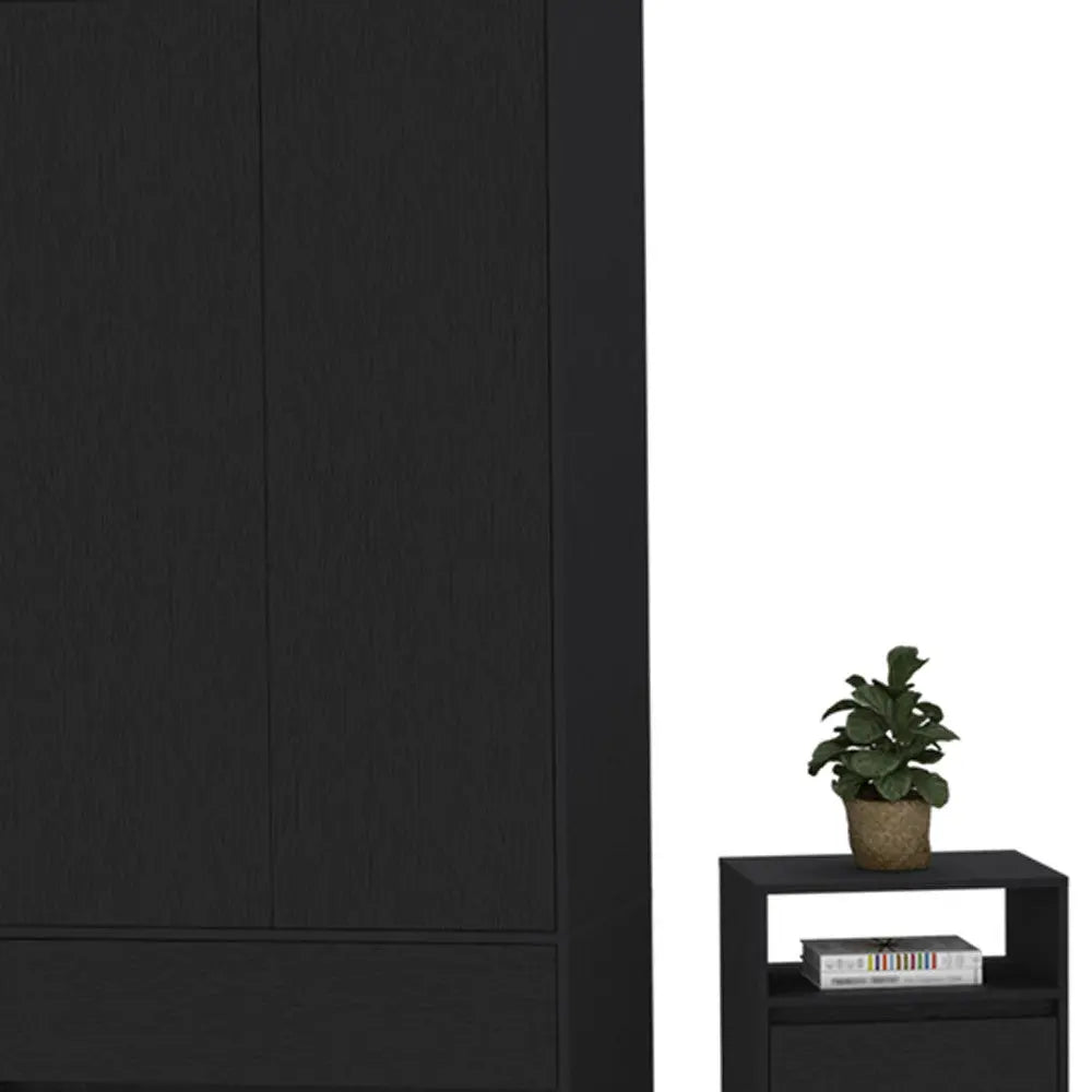 Three Piece Black Bedroom Set Homeroots Bed & Bath