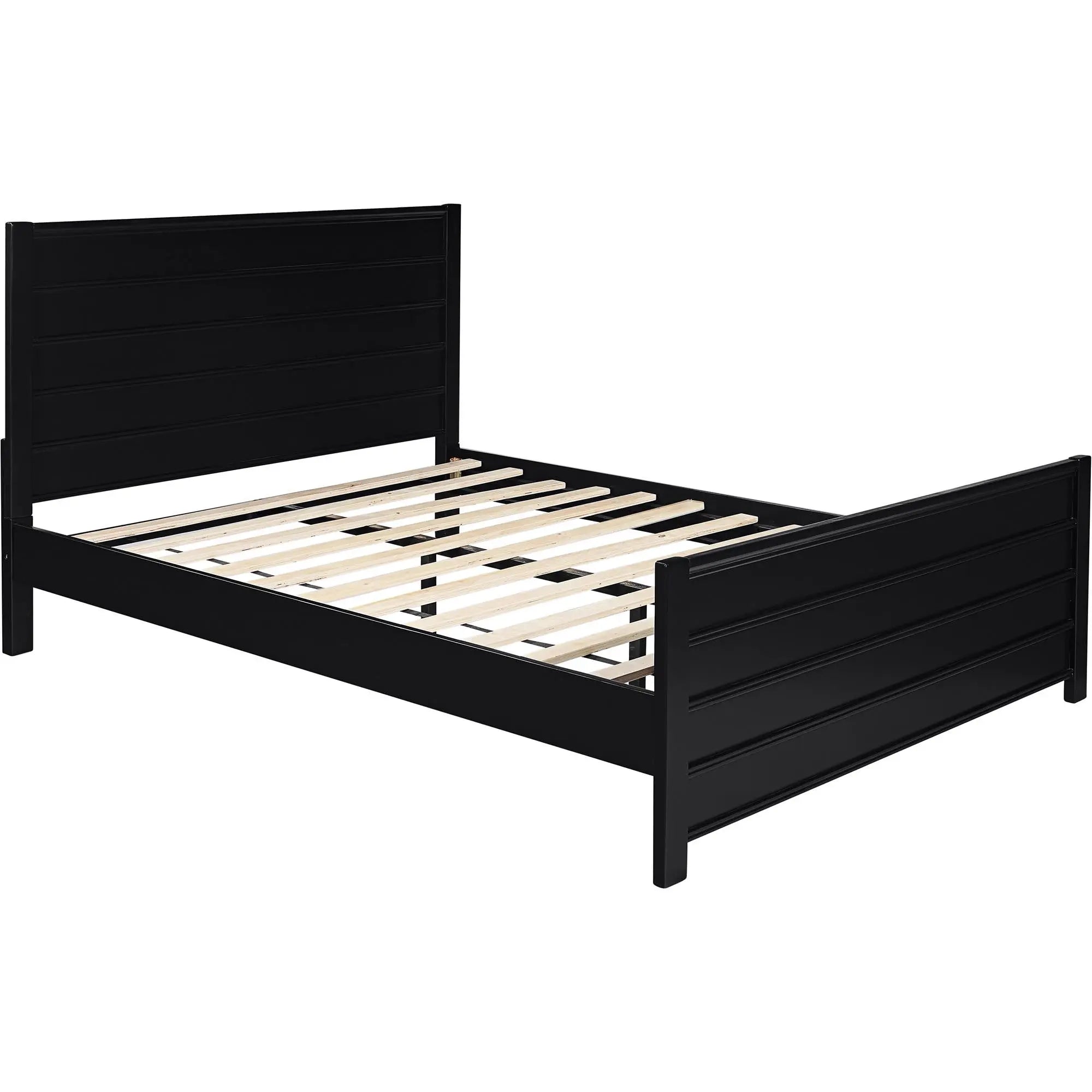 Three Piece Black Solid Wood Bedroom Set Homeroots Bed & Bath