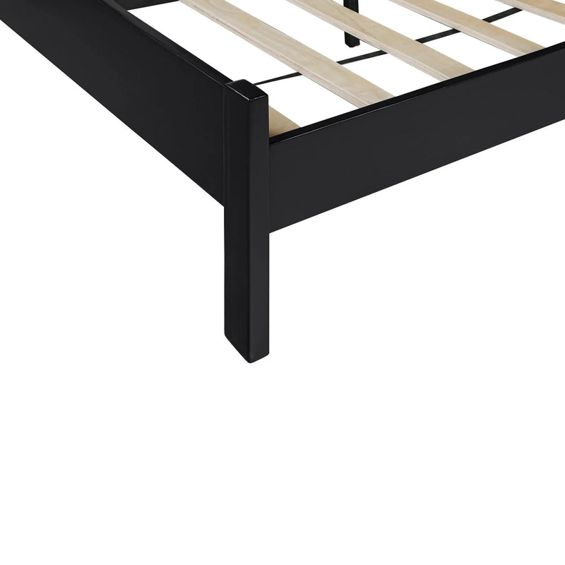 Three Piece Black Solid Wood Bedroom Set Homeroots Bed & Bath