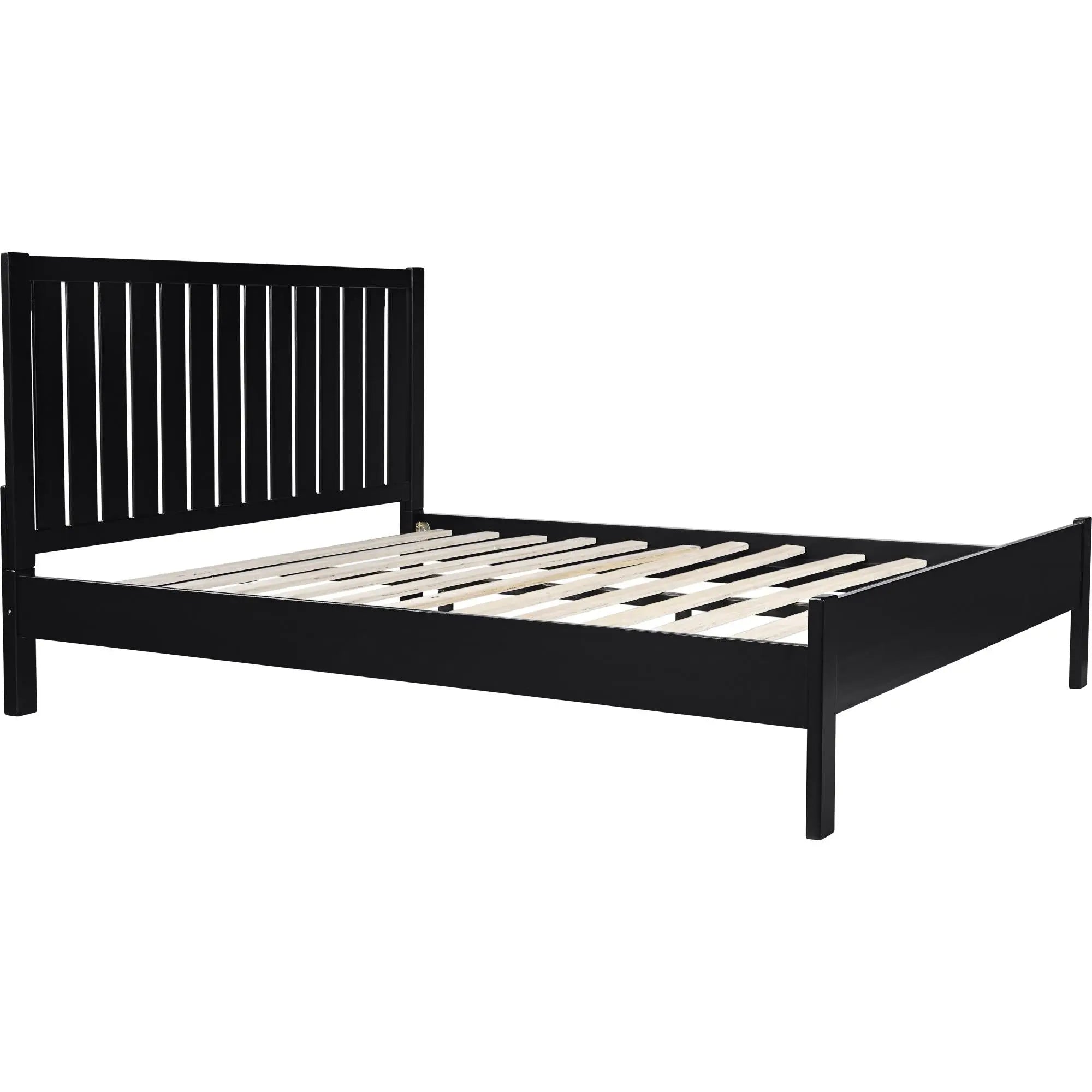 Three Piece Black Solid Wood Bedroom Set Homeroots Bed & Bath