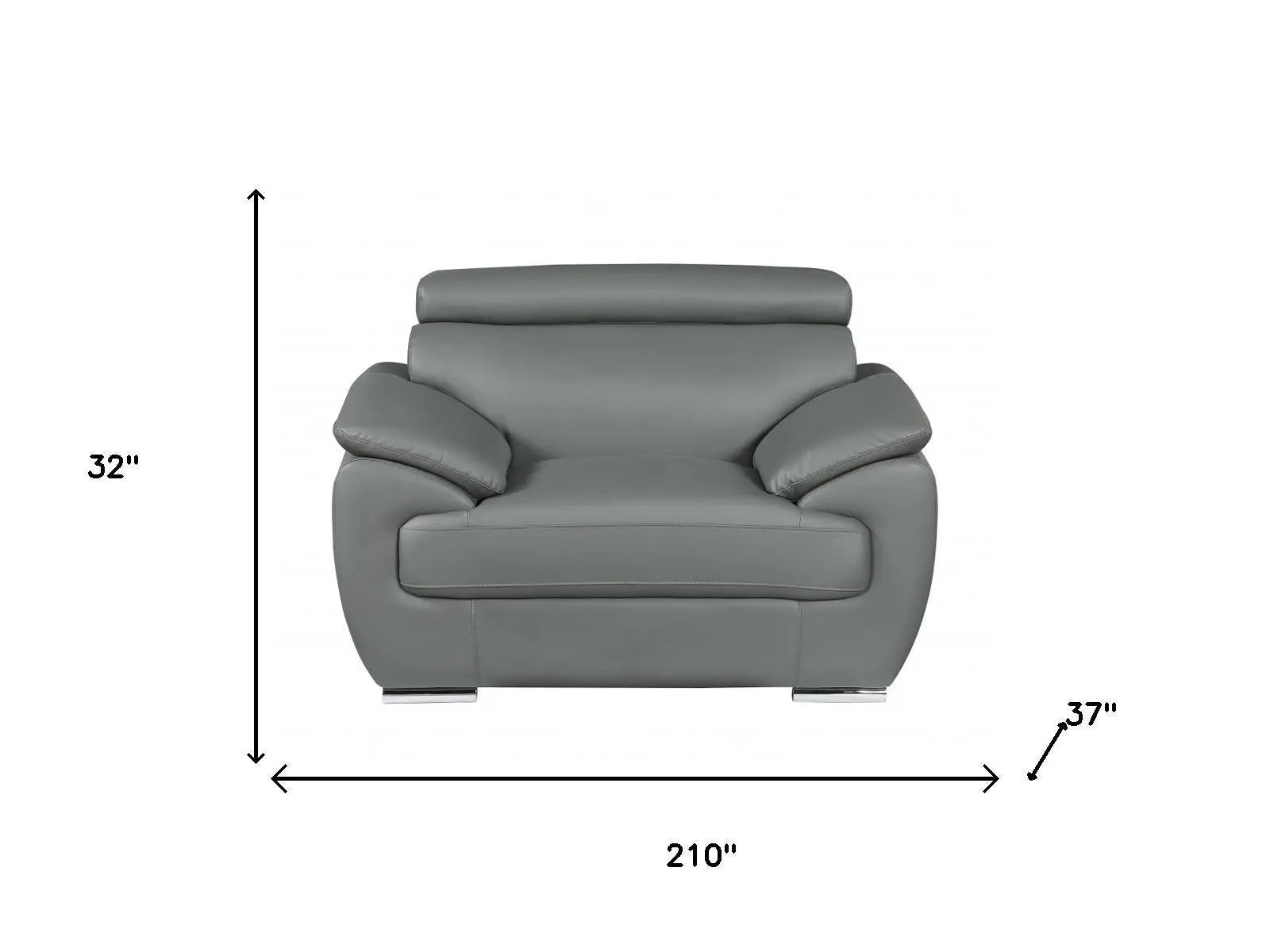 Three Piece Indoor Gray Genuine Leather Six Person Seating Set Homeroots Living Room