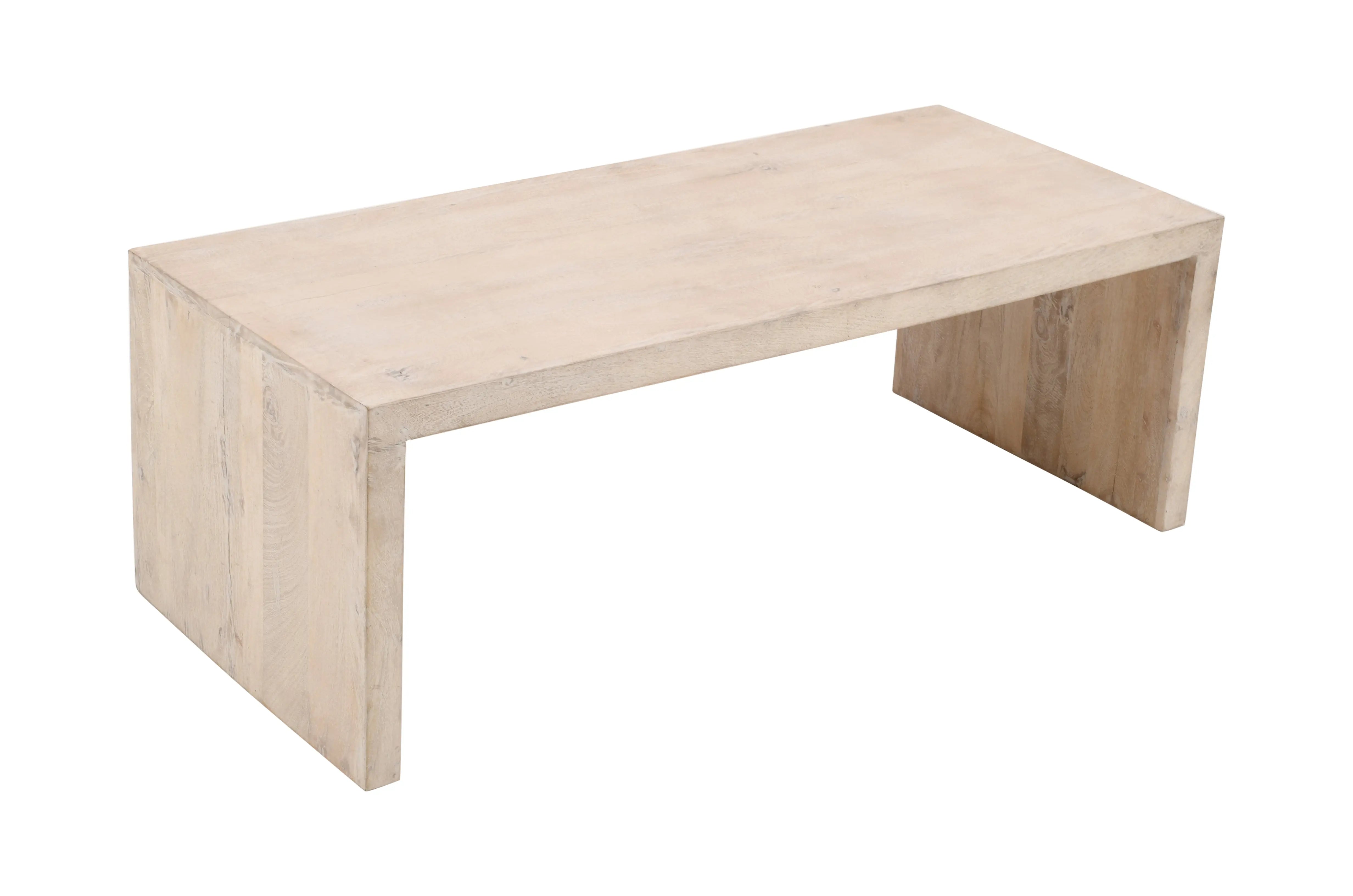 Three Piece Natural Solid Wood Distressed Sled Coffee And End Tables Set Homeroots Living Room