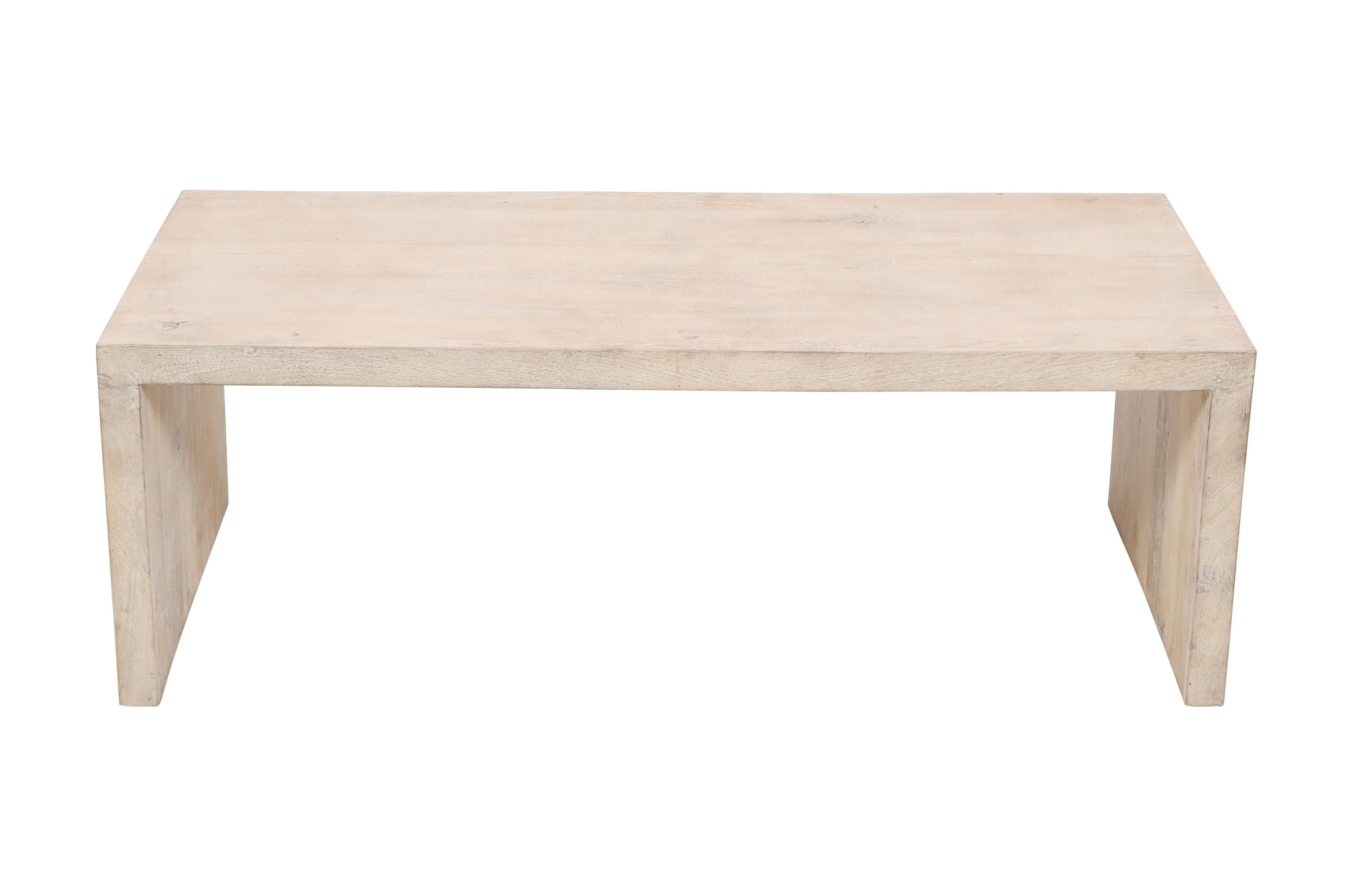 Three Piece Natural Solid Wood Distressed Sled Coffee And End Tables Set Homeroots Living Room