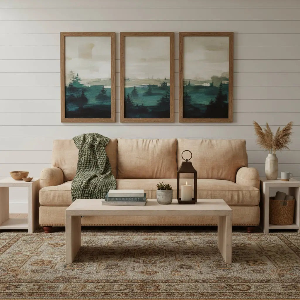 Three Piece Natural Solid Wood Distressed Sled Coffee And End Tables Set Homeroots Living Room