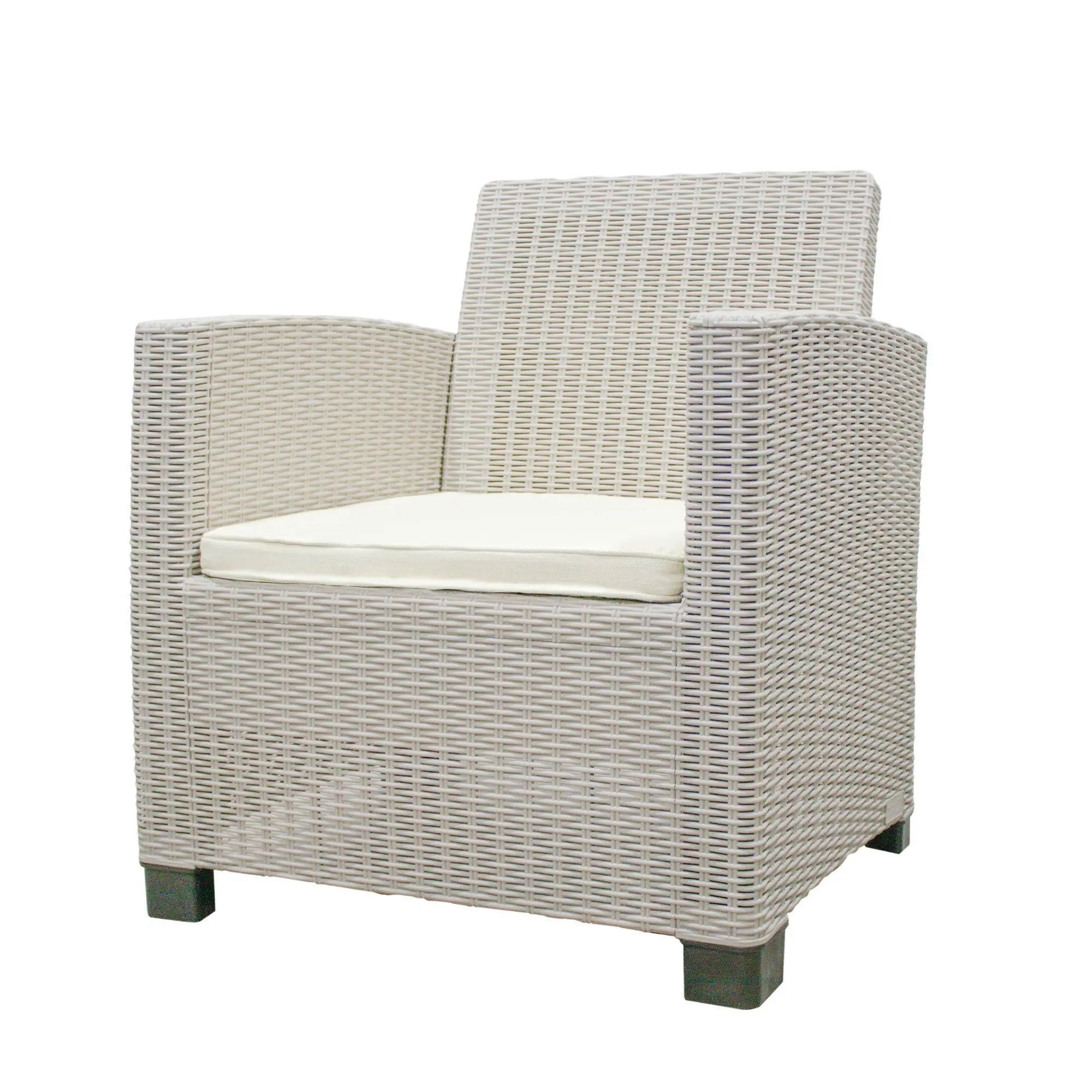 Three Piece Taupe and Beige Plastic Upholstered Cushions Two Person Seating Group With Table Homeroots Outdoor