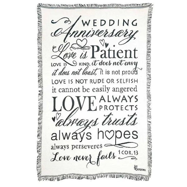 Throw Anniversary Love Is Patient 1 Cor. Dicksons Inc