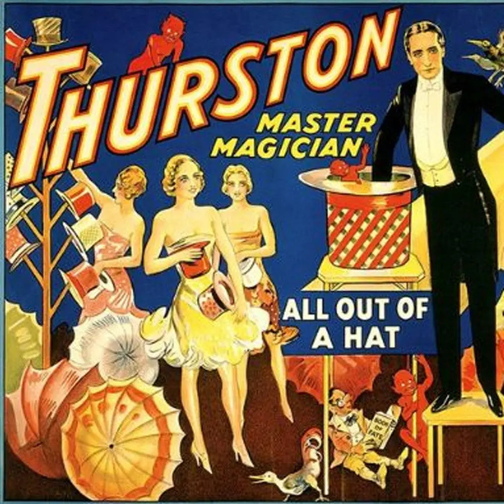 Thurston Out Of A Hat Vintage Magic Unframed Print Wall Art - GreatEagleInc