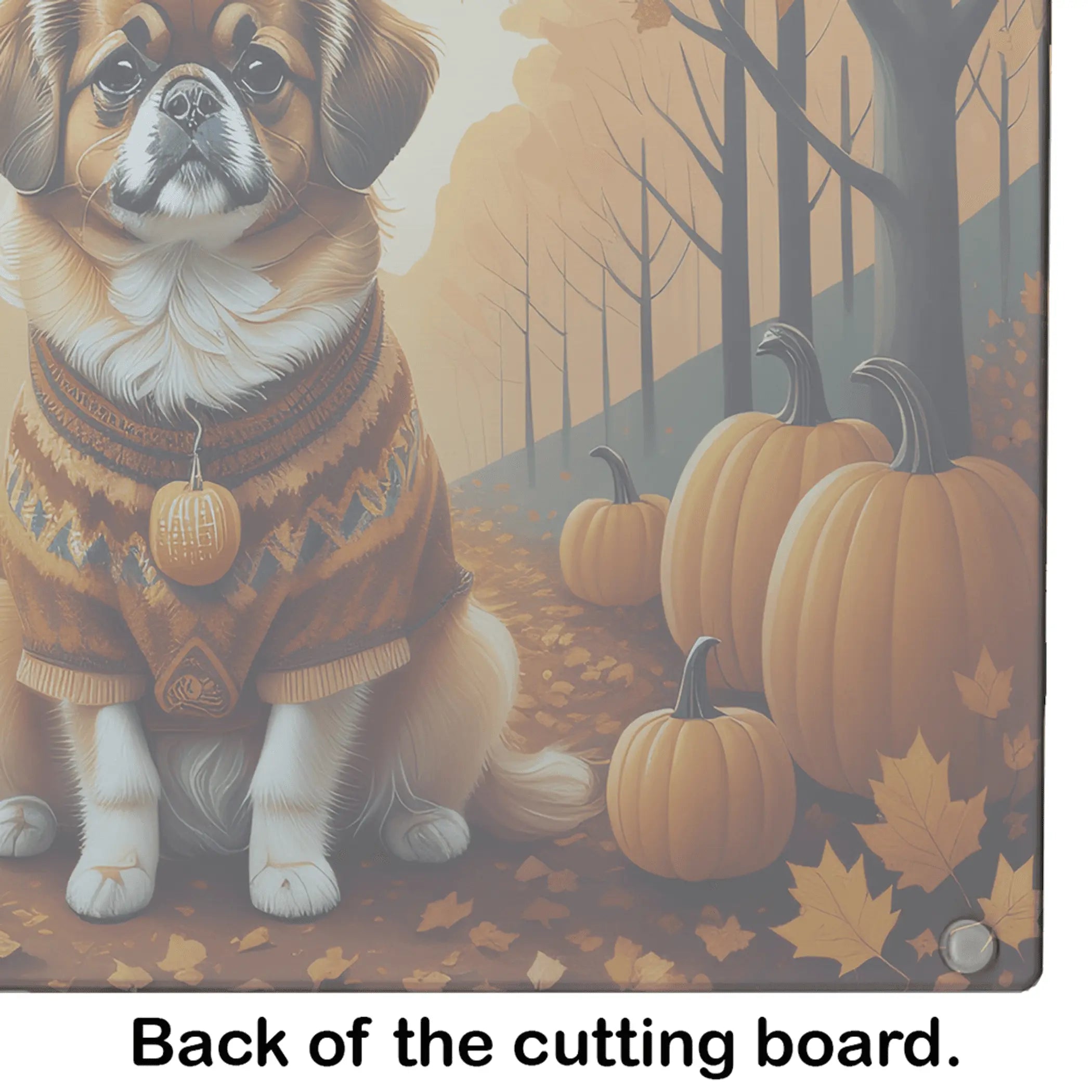 Tibetan Spaniel Fall Glass Cutting Board Caroline's Treasures