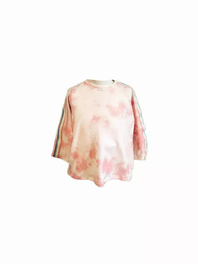 Tie Dye Boxy Top ft Rainbow Tape Little Mass
