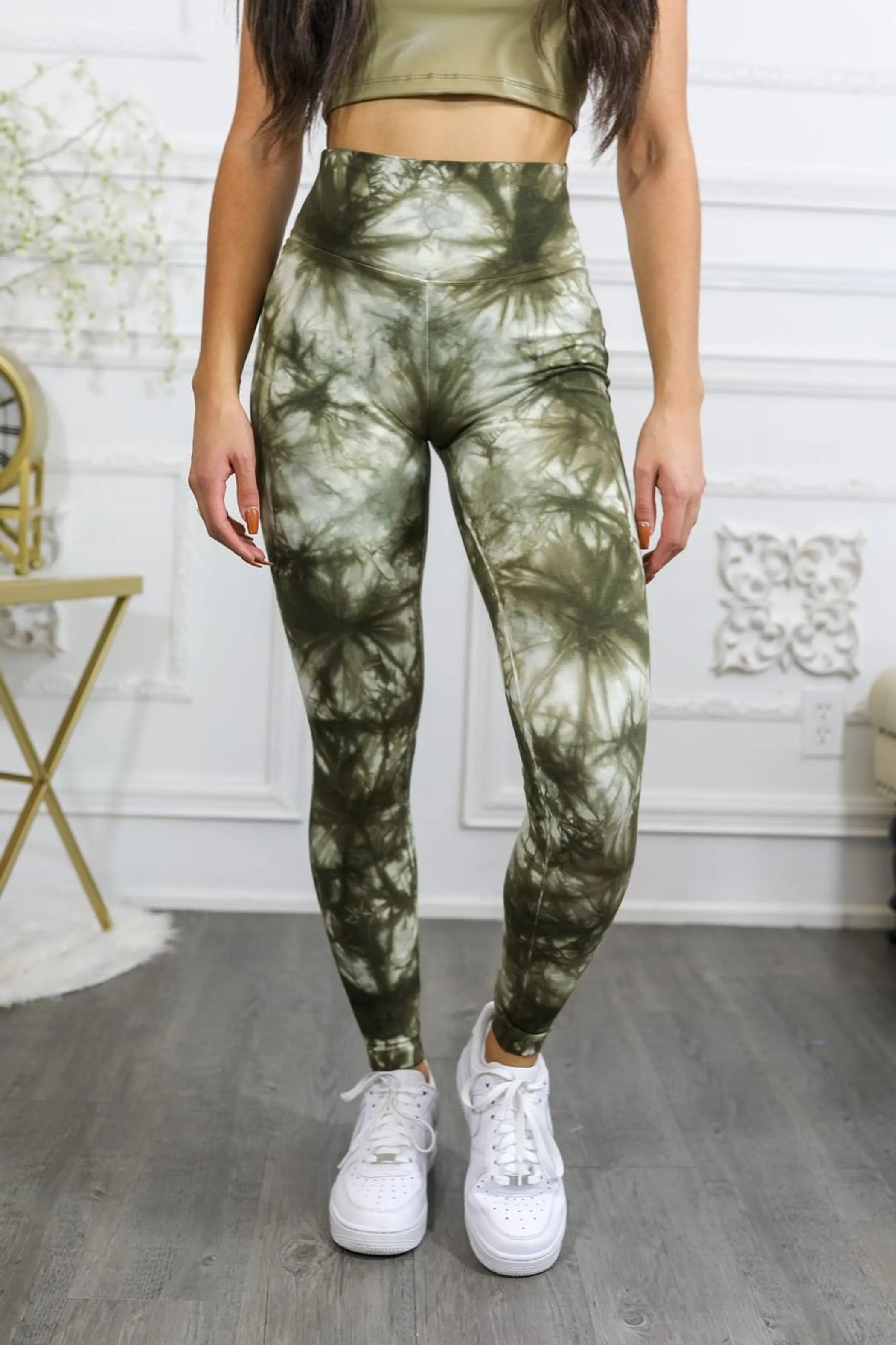 Tie Dye Wide Waistband High Quality Cotton Leggings SurelyMine