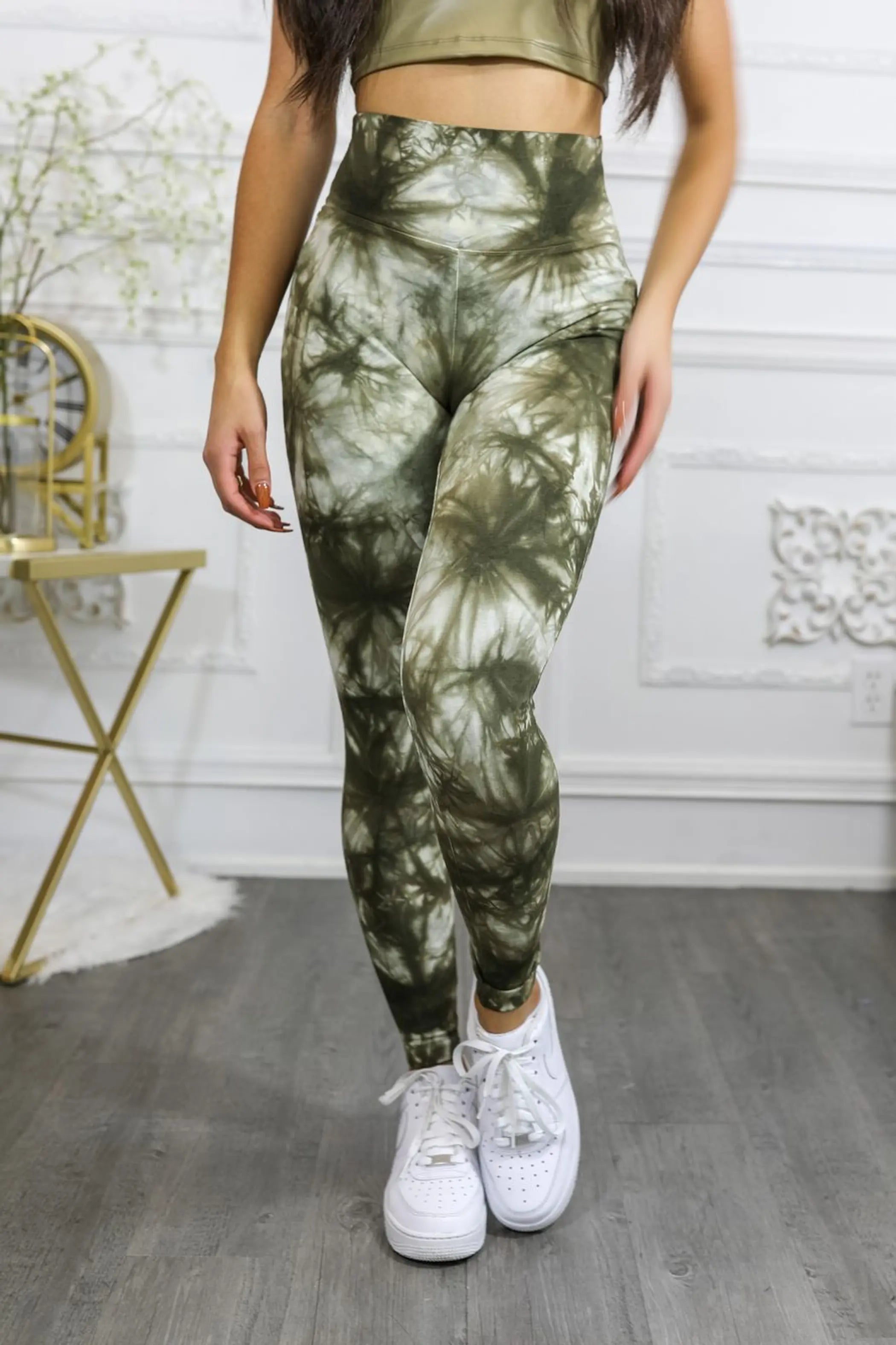 Tie Dye Wide Waistband High Quality Cotton Leggings SurelyMine