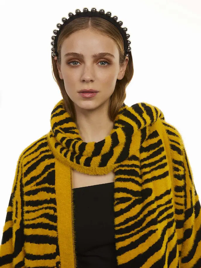 Tiger Print Twin Set Knit Cardigan Monique Store