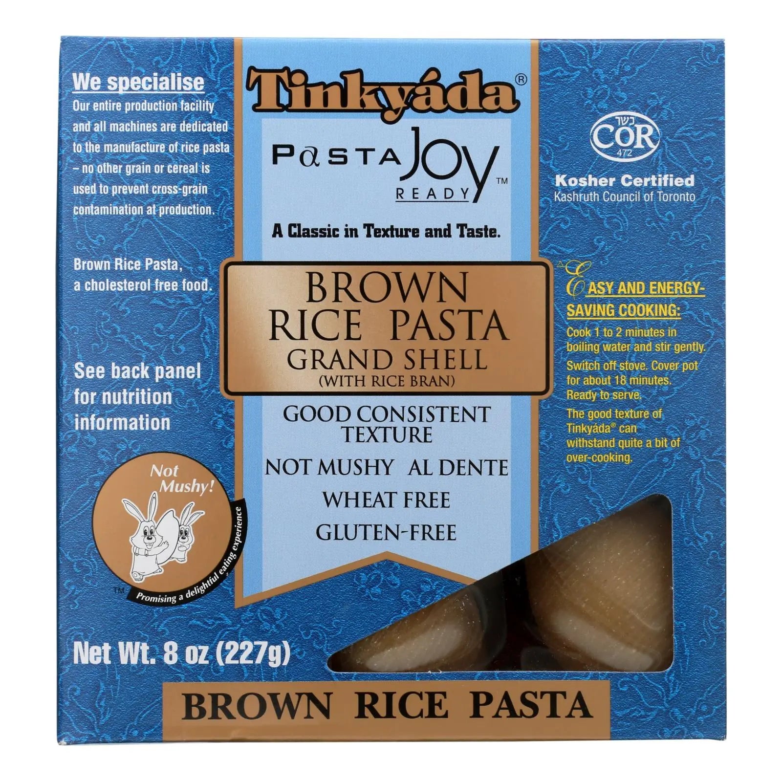 Tinkyada Brown Rice Pasta - Grand Shell - Case Of 12 - 8 Oz Tinkyada
