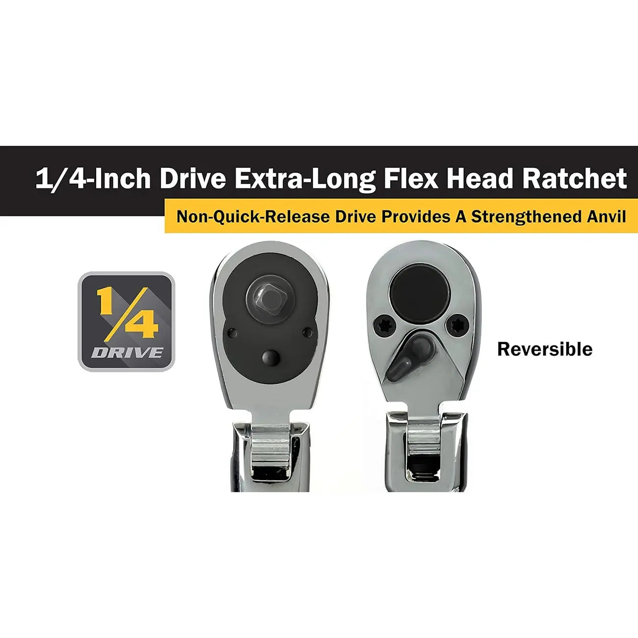 Titan 1/4" Drive X 12" Extra-long Flex Head Ratchet TITAN
