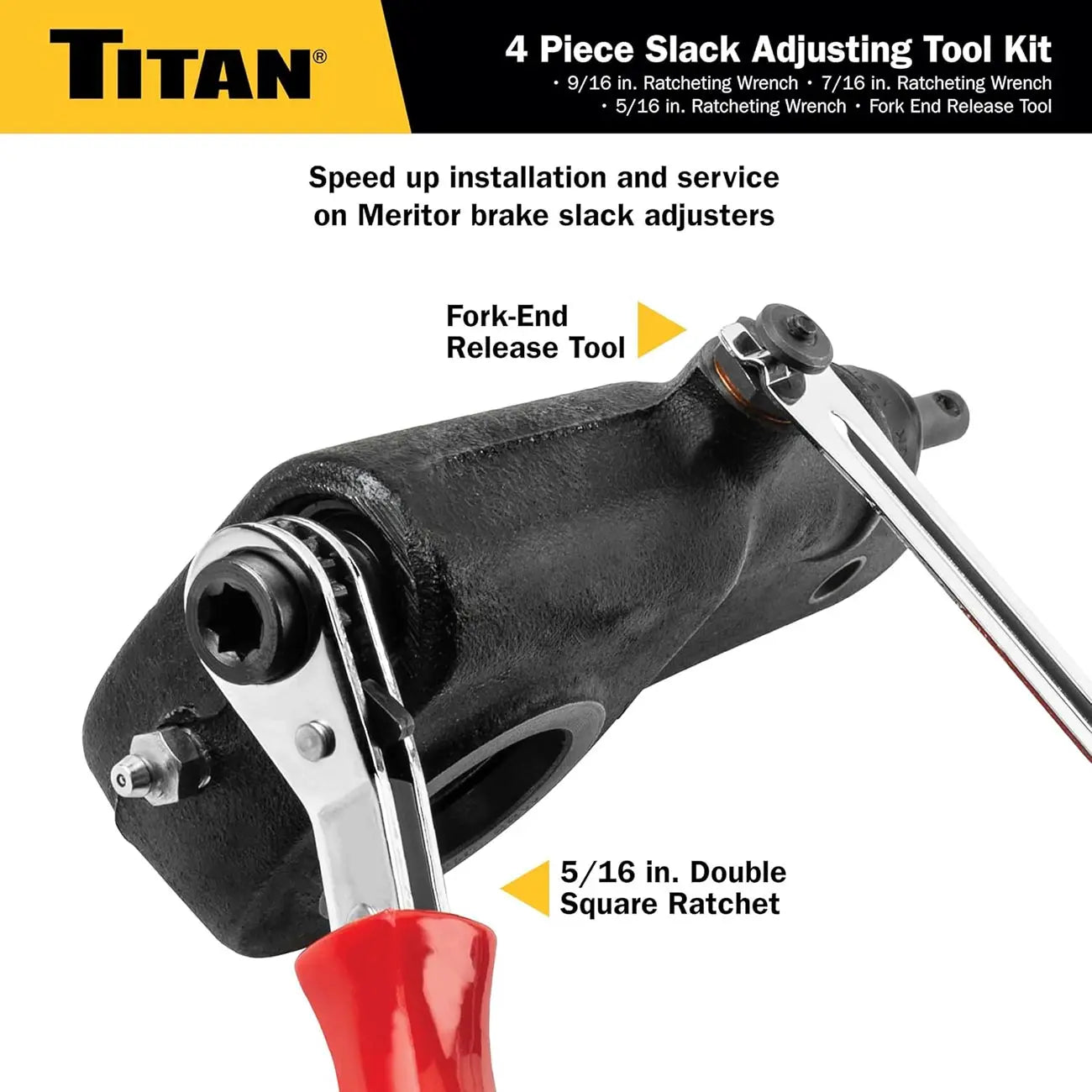 Titan 4 Pc Brake Slack Adjusting Tool Set TITAN