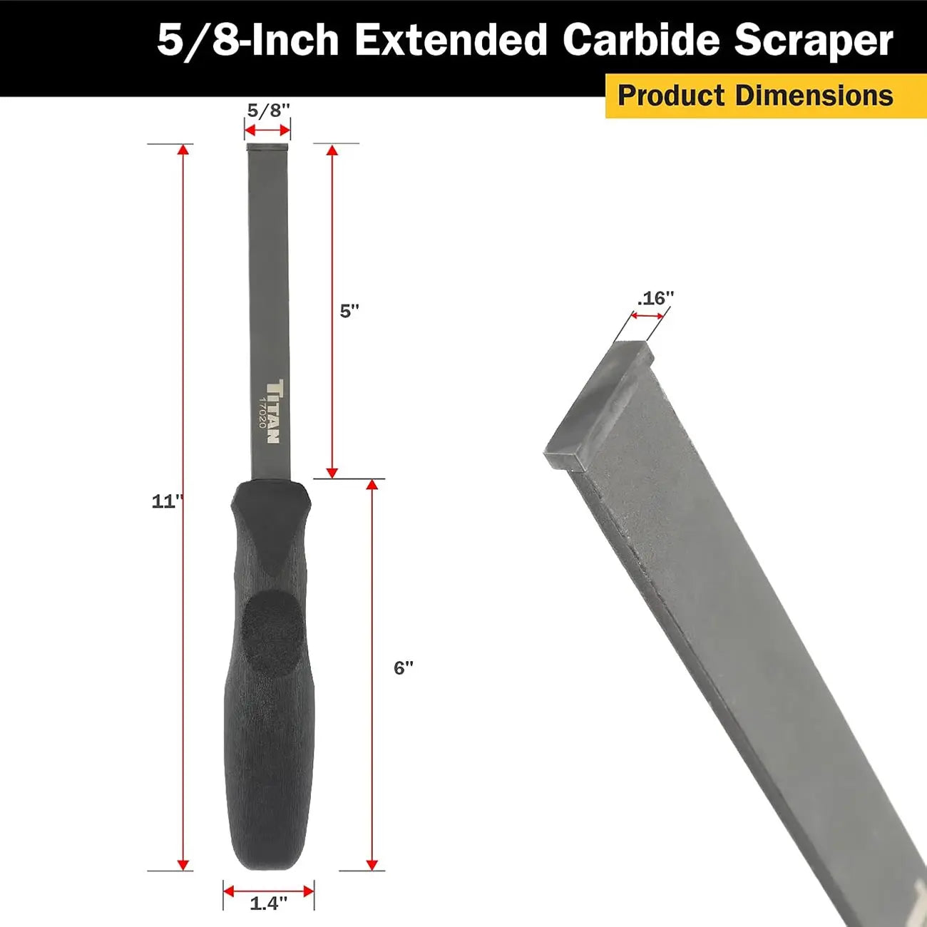 Titan 5/8" Extended Carbide Scraper TITAN