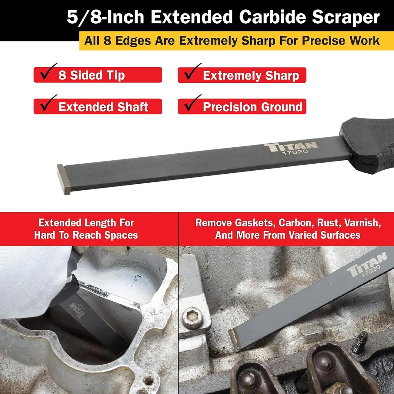 Titan 5/8" Extended Carbide Scraper TITAN