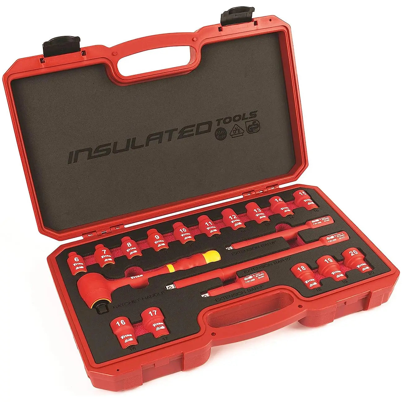 Titan Metric 3/8" Drive Vde Insulated Socket Set (19-piece Set) TITAN