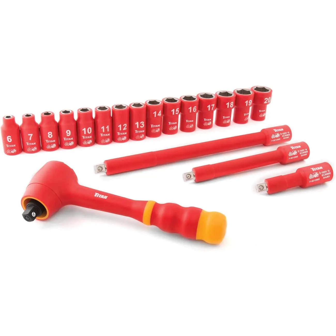 Titan Metric 3/8" Drive Vde Insulated Socket Set (19-piece Set) TITAN
