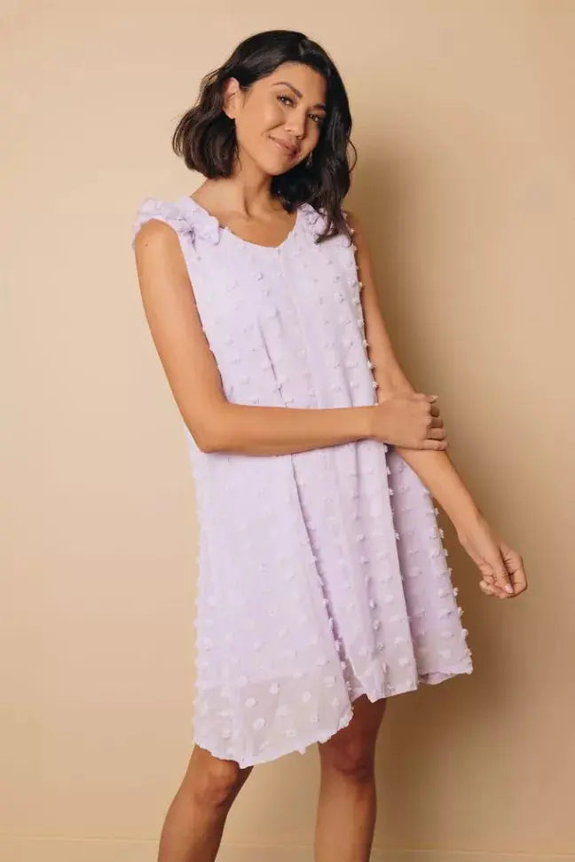 Titan Swis Dot Ruffle Dress Stay Warm in Style