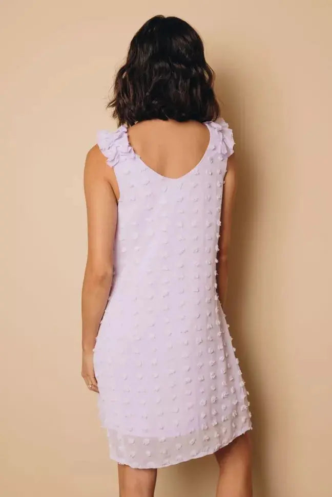 Titan Swis Dot Ruffle Dress Stay Warm in Style