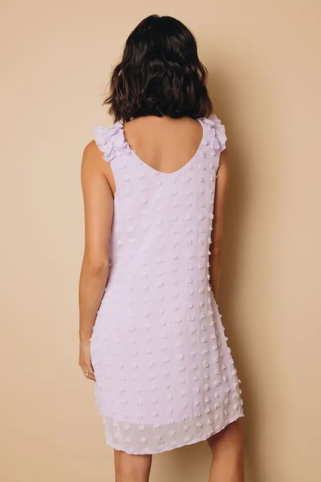 Titan Swis Dot Ruffle Dress Stay Warm in Style