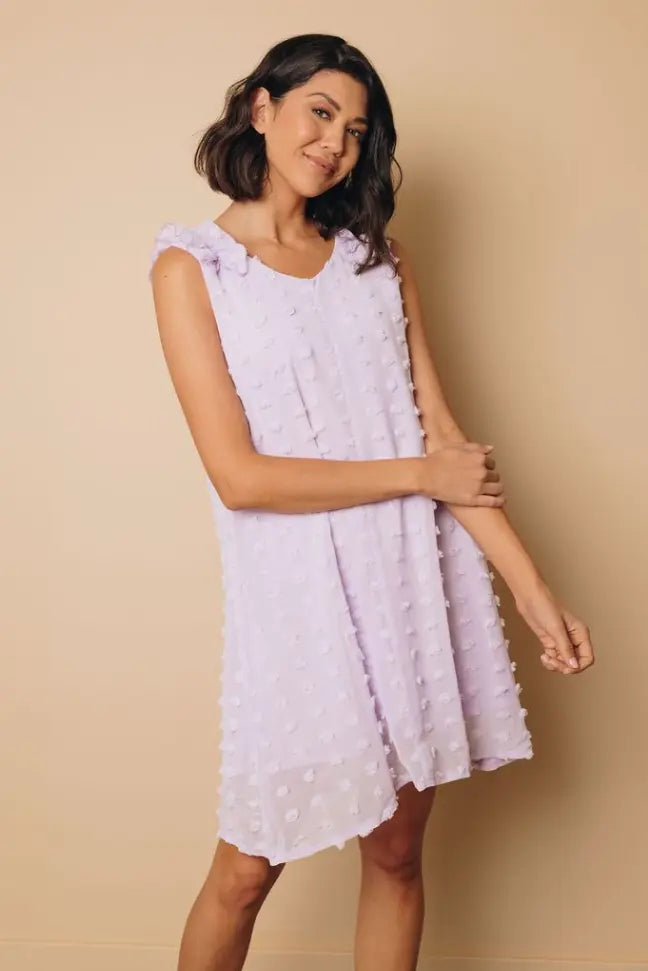 Titan Swis Dot Ruffle Dress Stay Warm in Style
