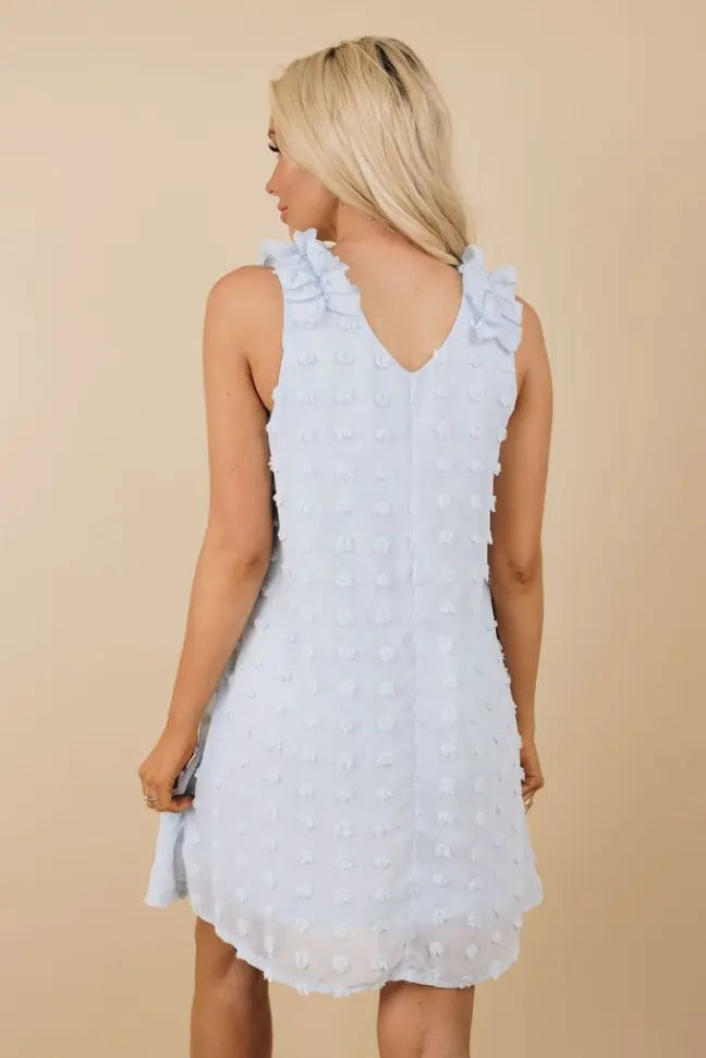 Titan Swis Dot Ruffle Dress Stay Warm in Style