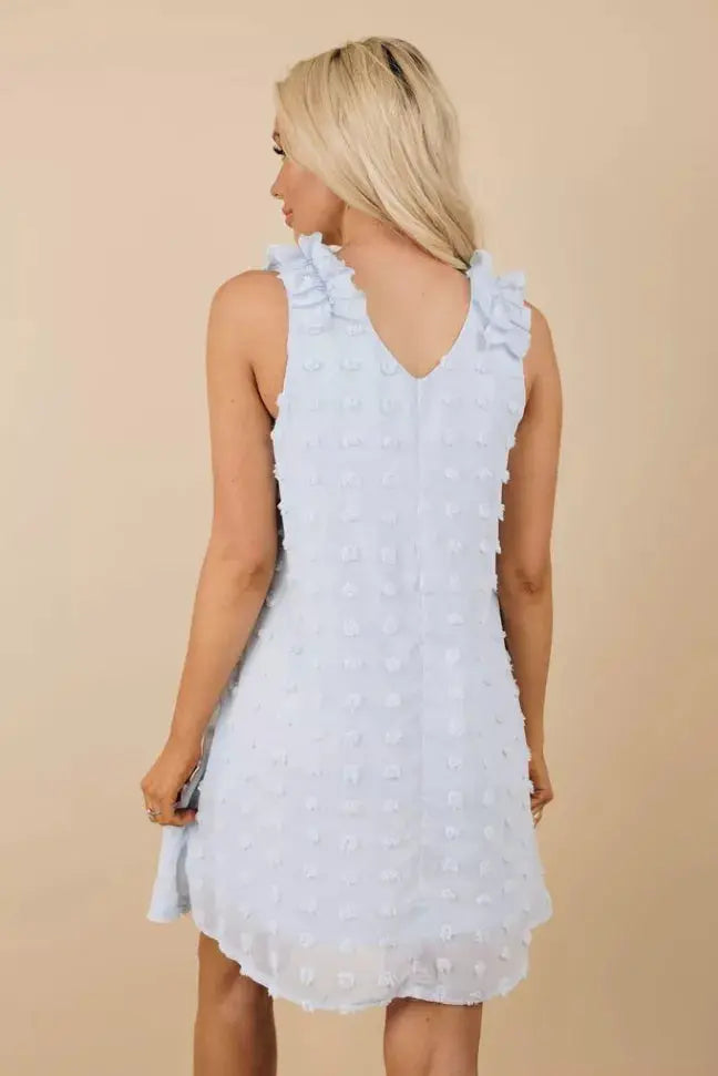 Titan Swis Dot Ruffle Dress Stay Warm in Style
